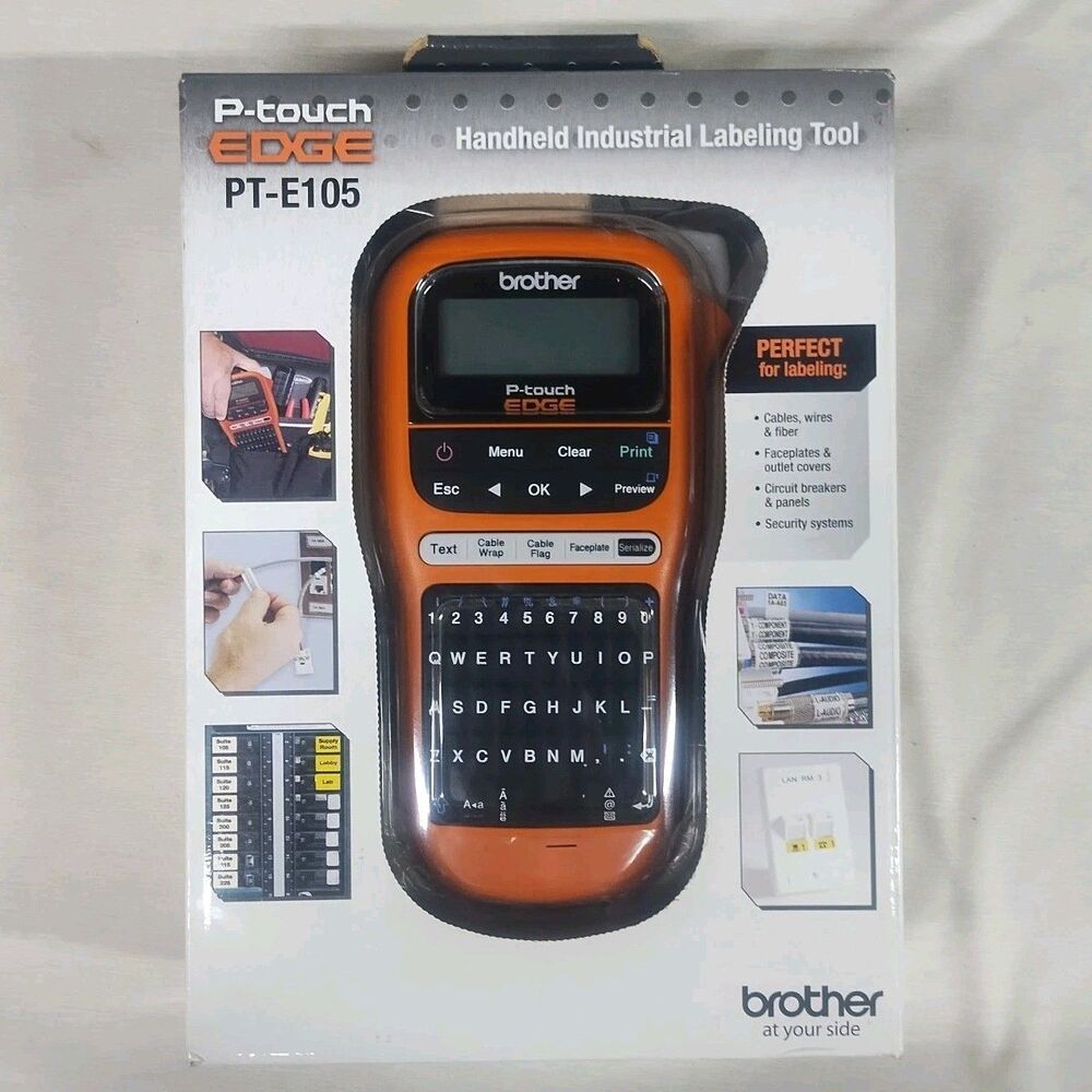 Brother PT-E105 Electrical Cable and Wiring Label Maker P-Touch Edge Handheld